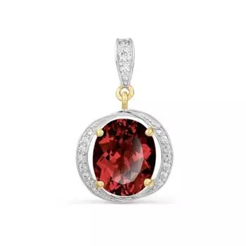 Подвеска с гранатом и фианитами Линии Любви