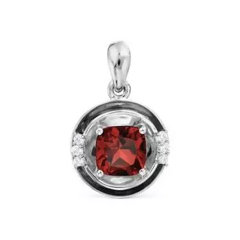 Подвеска с гранатом и фианитами Линии Любви