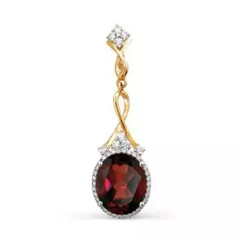 Подвеска с гранатом и фианитами Линии Любви