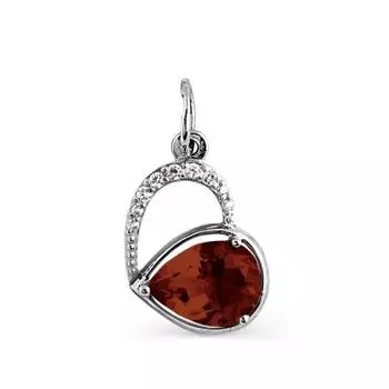 Подвеска с гранатом и фианитами Линии Любви