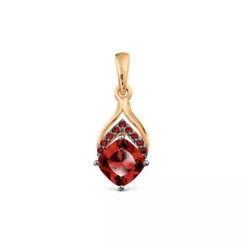 Подвеска с гранатом и фианитами Линии Любви