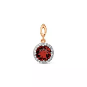 Подвеска с гранатом и фианитами Линии Любви