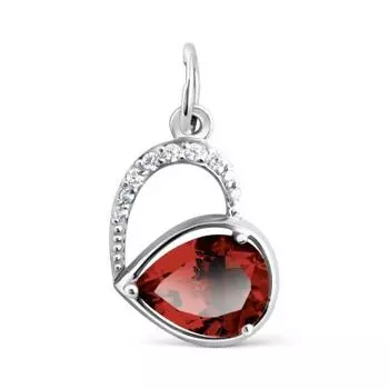Подвеска с гранатом и фианитами Линии Любви