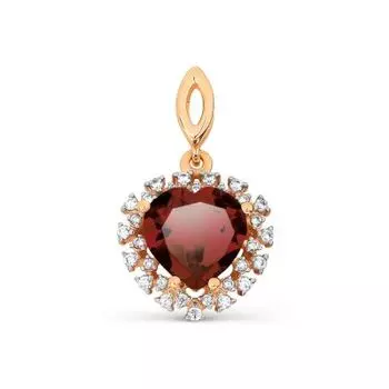 Подвеска с гранатом и фианитами Линии Любви