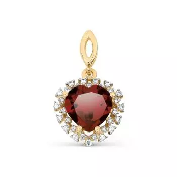 Подвеска с гранатом и фианитами Линии Любви