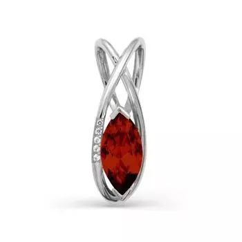 Подвеска с гранатом и фианитами Линии Любви