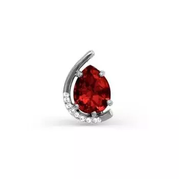 Подвеска с гранатом и фианитами Линии Любви