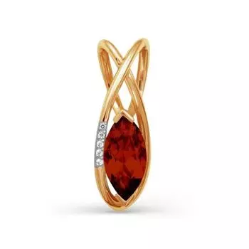 Подвеска с гранатом и фианитами Линии Любви