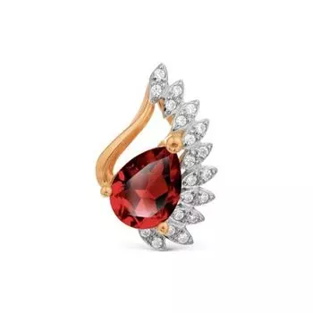 Подвеска с гранатом и фианитами Premiums Линии Любви