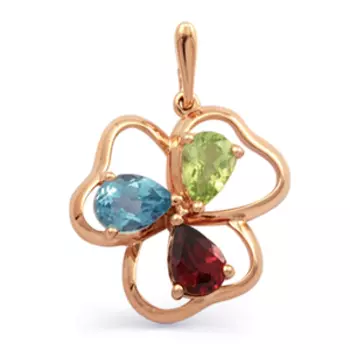 Подвеска с гранатом, топазом и хризолитом Линии Любви