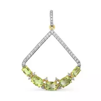 Подвеска с хризолитами и фианитами Линии Любви