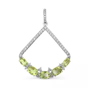 Подвеска с хризолитами и фианитами Линии Любви