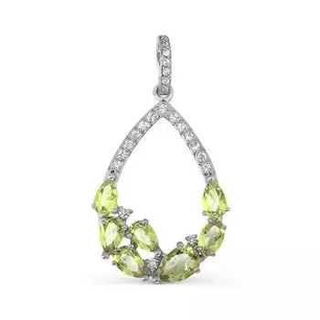 Подвеска с хризолитами и фианитами Линии Любви