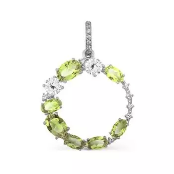 Подвеска с хризолитами и фианитами Линии Любви