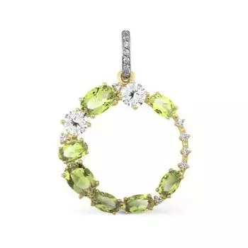 Подвеска с хризолитами и фианитами Линии Любви