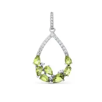 Подвеска с хризолитами и фианитами Линии Любви