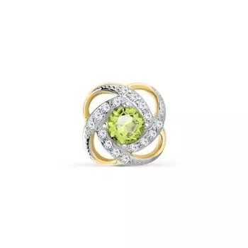 Подвеска с хризолитом и фианитами Линии Любви