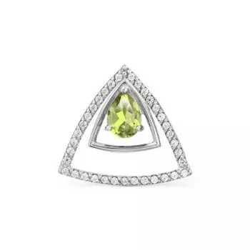 Подвеска с хризолитом и фианитами Линии Любви