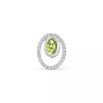 Подвеска с хризолитом и фианитами Линии Любви