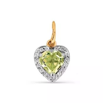 Подвеска с хризолитом и фианитами Линии Любви