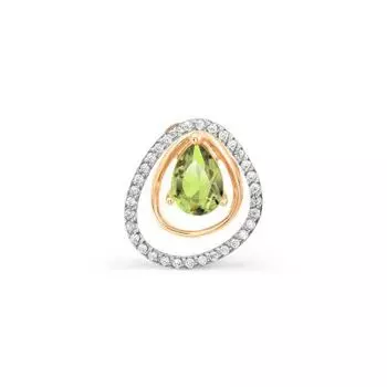 Подвеска с хризолитом и фианитами Линии Любви