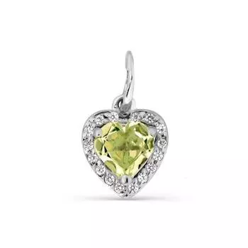 Подвеска с хризолитом и фианитами Линии Любви