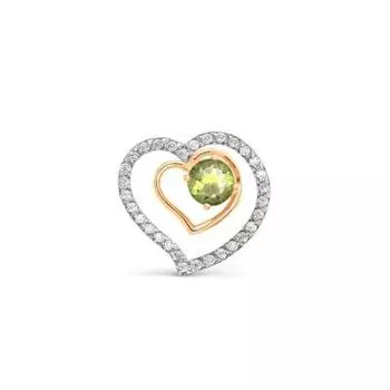 Подвеска с хризолитом и фианитами Линии Любви