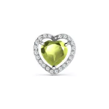 Подвеска с хризолитом и фианитами Линии Любви