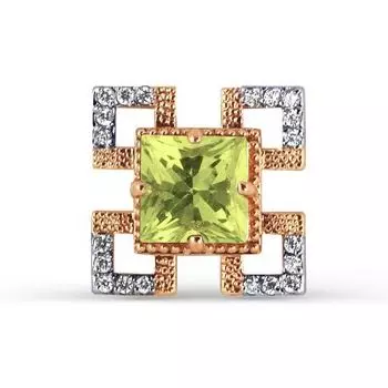 Подвеска с хризолитом и фианитами Линии Любви