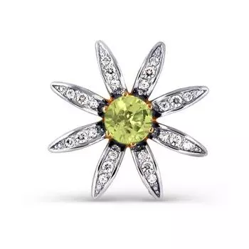 Подвеска с хризолитом и фианитами Линии Любви