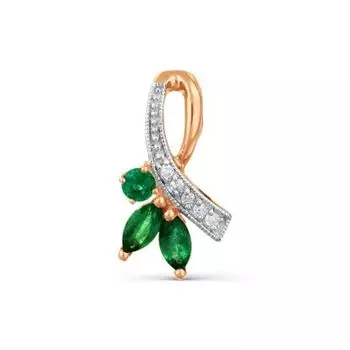 Подвеска с изумрудами и бриллиантами Линии Любви