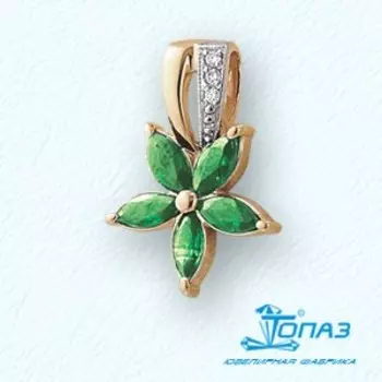 Подвеска с изумрудами и бриллиантами Линии Любви