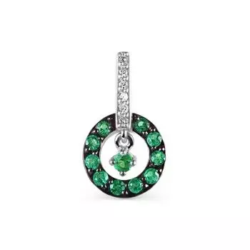Подвеска с изумрудами и бриллиантами Линии Любви