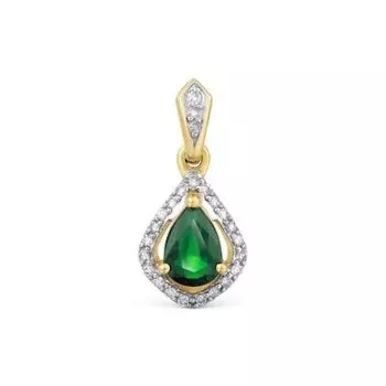 Подвеска с изумрудом и бриллиантами Линии Любви