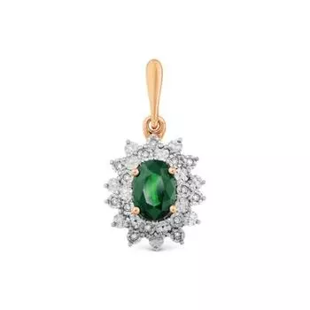 Подвеска с изумрудом и бриллиантами Линии Любви