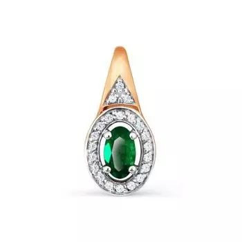 Подвеска с изумрудом и бриллиантами Линии Любви