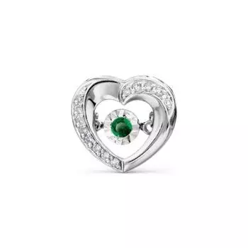 Подвеска с изумрудом и бриллиантами Линии Любви