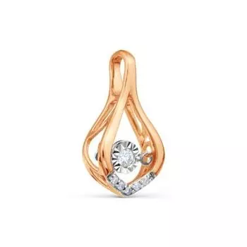 Подвеска с изумрудом и бриллиантами Линии Любви