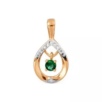 Подвеска с изумрудом и бриллиантами Линии Любви