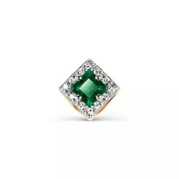 Подвеска с изумрудом и бриллиантами Линии Любви