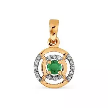 Подвеска с изумрудом и бриллиантами Линии Любви