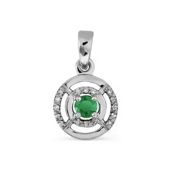 Подвеска с изумрудом и бриллиантами Линии Любви