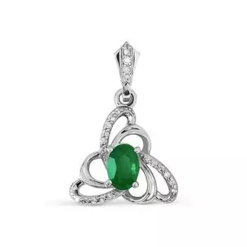 Подвеска с изумрудом и бриллиантами Линии Любви