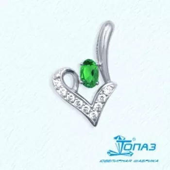 Подвеска с изумрудом и бриллиантами Линии Любви