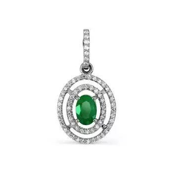 Подвеска с изумрудом и бриллиантами Линии Любви