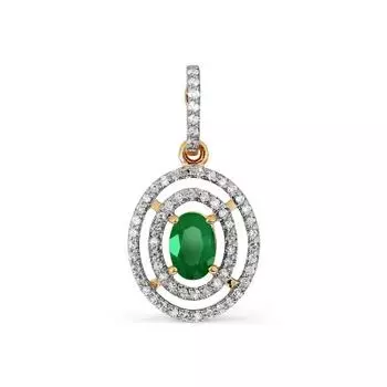 Подвеска с изумрудом и бриллиантами Линии Любви