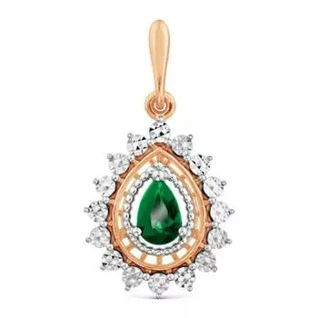 Подвеска с изумрудом Линии Любви