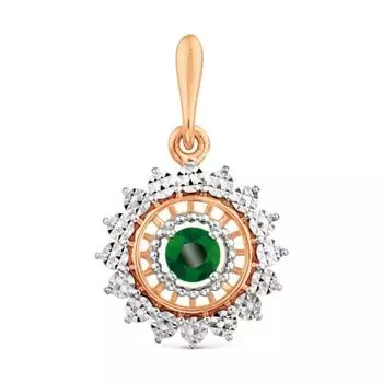 Подвеска с изумрудом Линии Любви