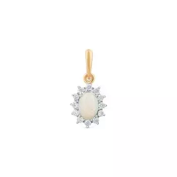 Подвеска с опалом и фианитами Линии Любви