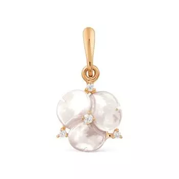 Подвеска с перламутром и фианитами Линии Любви